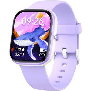 Kids Smart Watch ip68 Waterproof Fitness Tracker Watch Gift  For Teens- Purple
